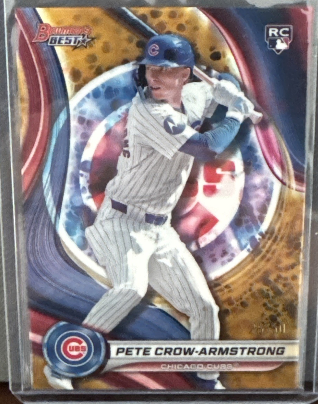 2024 BOWMAN'S BEST PETE CROW-ARMSTRONG RC GOLD REFRACTOR CUBS ROOKIE SP /50