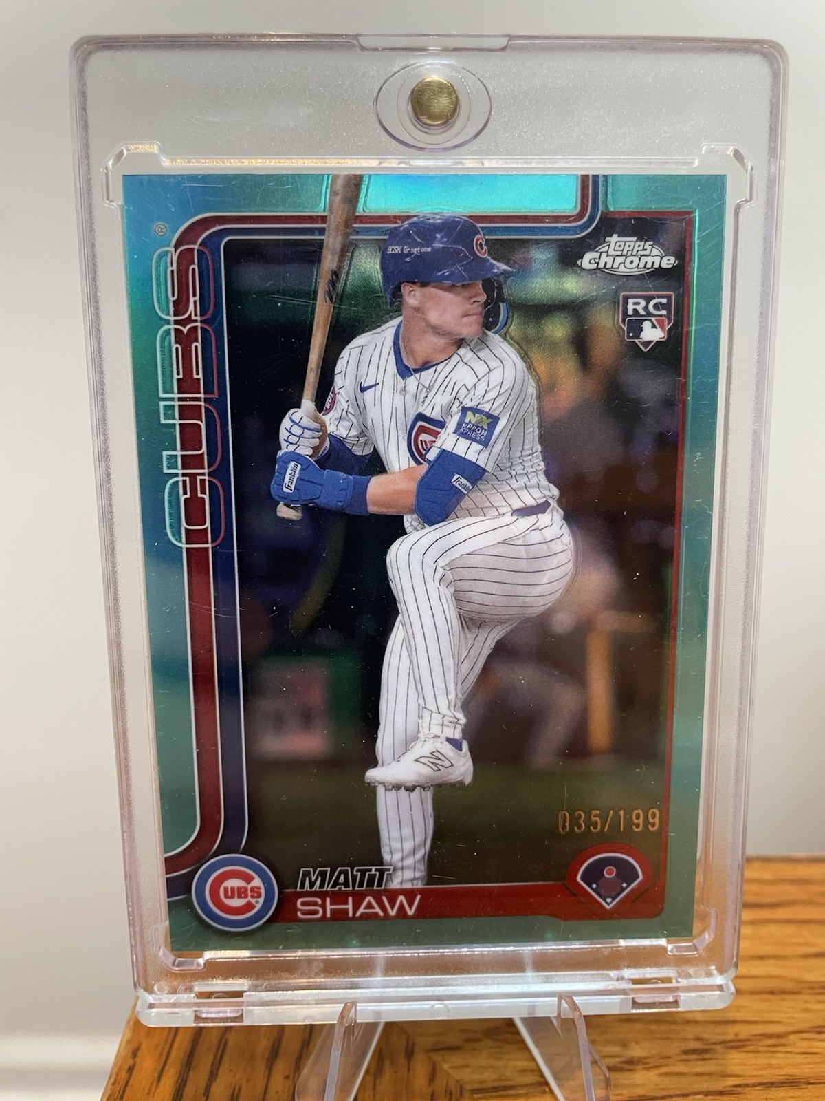 2025 Topps Chrome - Matt Shaw #219 Aqua Refractor /199 (RC)