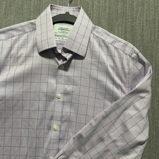 Charles Tyrwhitt Mens Extra Slim Fit Non Iron Dress Shirt 15/33 Purple Check