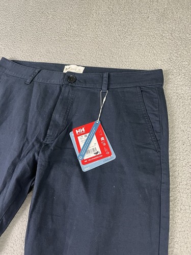 Helly Hansen Dock Chinos Mens 34 Blue Cotton Hemp Blend Regular Fit Pants - Picture 3 of 15