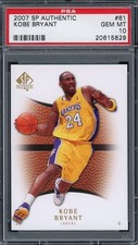 Kobe Bryant 2007 SP Authentic Upper Deck Basketball Card #61 Graded PSA 10