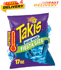 Takis Blue Heat 17 oz Fiesta Size Bag, Hot Chili Pepper Flavored Extreme Spicy
