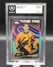 GABRIEL BORTOLETO SIGNED 2024 TOPPS CHROME ROOKIE CARD #28 REFRACTOR F1 BECKETT
