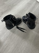 Little girls chunky black boots