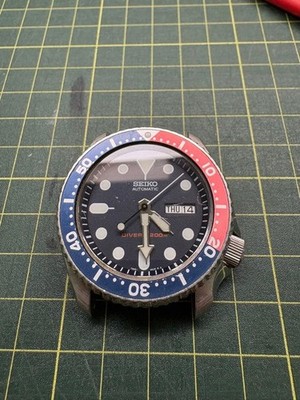 SEIKO Navy Boy Pepsi Diver Watch Automatic Blue Red Bezel Men Japan Working