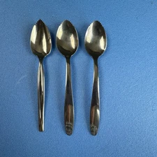 Lot of 3 Imperial Stainless Steel Fruit/Citrus Grapefruit Spoons WM Rogers