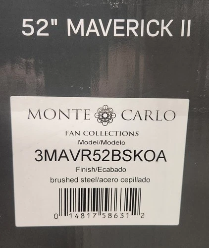 Generation Lighting Maverick II 52 in. Brushed Steel Ceiling Fan 3MAVR52BSKOA - Picture 3 of 3