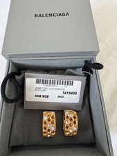Balenciaga FW21 3D Print Hoop Earrings – Brass & Crystal (663956 T205G7167)