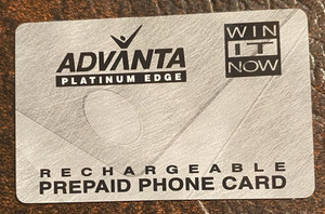 ADVANTA Platinum Edge Rechargeable Prepaid Phone Card - Vintage