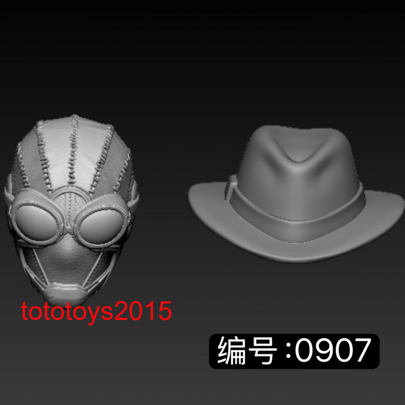 1:6 1:12 1:18 Noir Peter Hat Spider Head Sculpt For 12" 6" 3.75"Action Figure