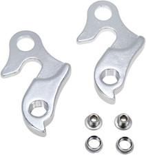2 Pcs Universal Bicycle Bike Derailleur Hanger Frame Gear Tail Hook, Silver Tone