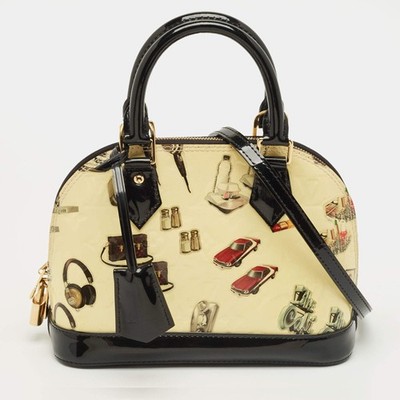 Louis Vuitton CitrinBlack Monogram Vernis Sticker Alma BB Bag