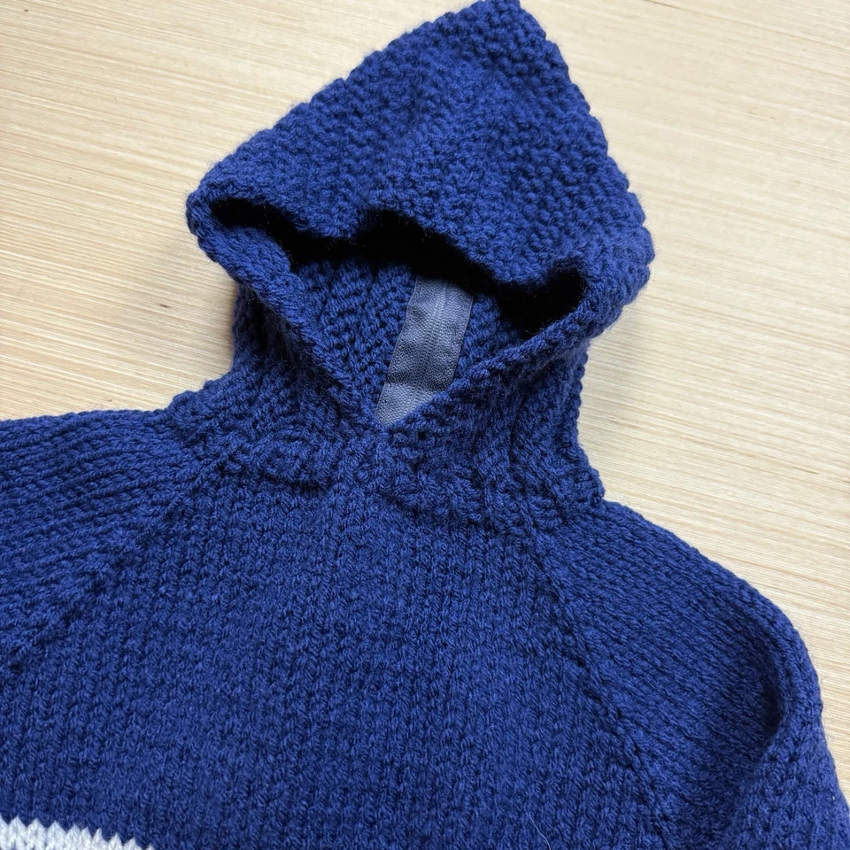 Sudadera con capucha hecha a mano vintage años 70 80 bebé Chicago Bears tejido cremallera 12 meses Foto 3 de 4