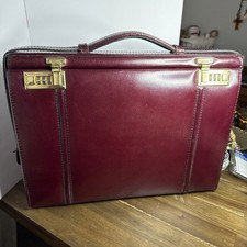 VTG Frazen Cognac Burgundy Leather Attach  Briefcase Combination Suede Lined