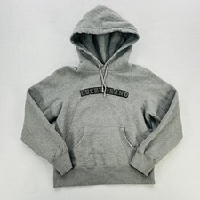 Lucky Brand Hoodie Womens Medium Gray Pullover Fleece Pocket Embroidered Logo