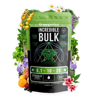 Organic Bloom Booster, 0.1-10-25. Organic Vegan Plant Food (1lb)