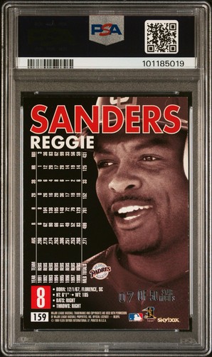 Skybox Premium Star Rubies 1999 07/50 Reggie Sanders #159 PSA Padres Reds - Foto 2 di 2