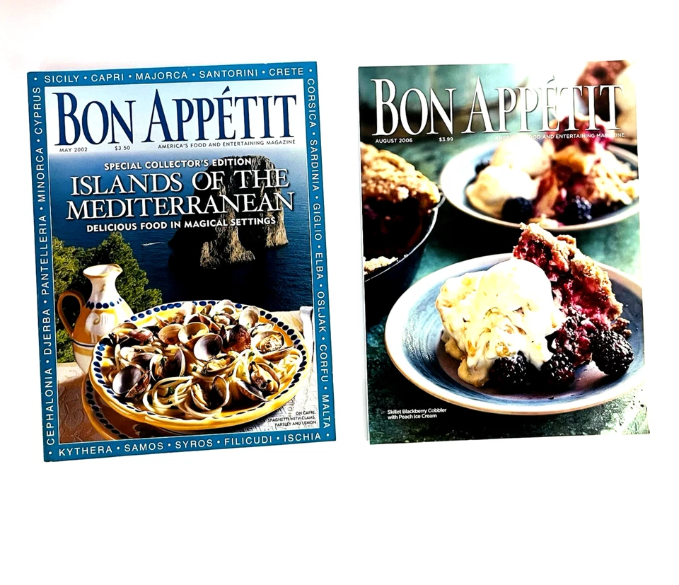 Skillet Blueberry Cobbler Bon Appetite Mix Lot of 6 Magazines 2002 - Image 3 of 4