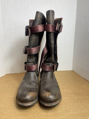 Fly London Stif Istanbul tall buckle Boots Size 39 Distressed