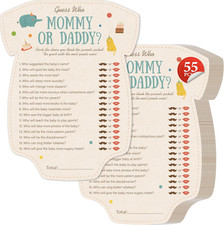 55PCS Baby Shower Games, Guess Who Mommy or Daddy Game Cards Fun Baby Shower Par