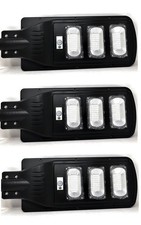 3 X Faro Stradale A Led 90W Con Pannello Solare Crepuscolare E Telecomando