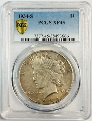 1934 S Peace Dollar PCGS XF-45
