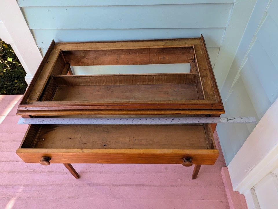 Slant Front Antique Oak School/Clerk Desk - Image 3 of 4