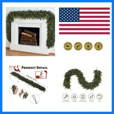 2 Pack 9Ft Christmas Garland, Real Touch Cedar Garland, Artificial Cypress Ga...
