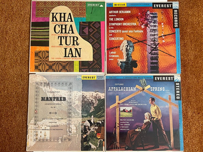 Lot of 4 Everest Stereo Classical LP Records Tchaikovsky Copland Khachaturian