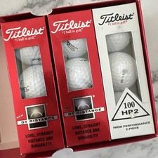 New In Box Titleist DT Distance / HP2 100 Golf Balls; 3 Packs / 9 Balls
