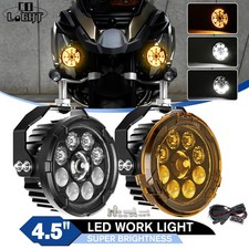 Produktbild - 2x 4,5'' LED Zusatzscheinwerfer Motorrad Quad ATV Amber DRL Abblend/Fernlicht