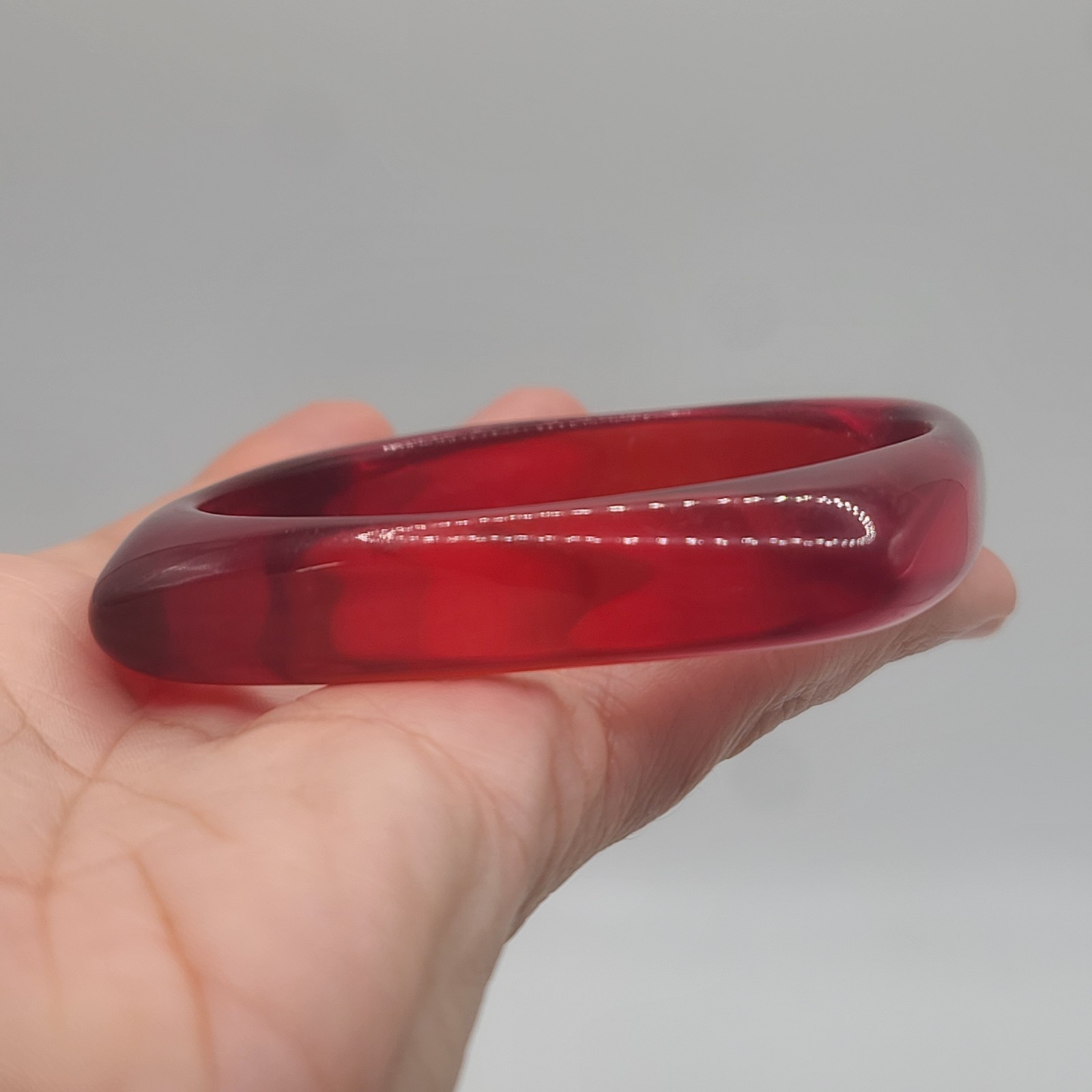 Vintage Bangle Bracelet Red Square Stack  Lucite … - image 4