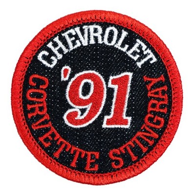 1991 Chevrolet Corvette Stingray Embroidered Patch Black/Red Iron-On Sew-On Hat