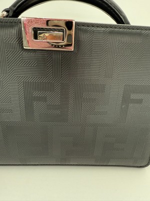 Fendi Iconic Peekaboo ISeeU XCross bag with a striped texture FF