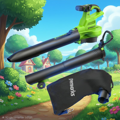 Greenworks 40V Akku-Laubbläser/-sauger Mulch Turbo variabel inkl. Sammeltasche