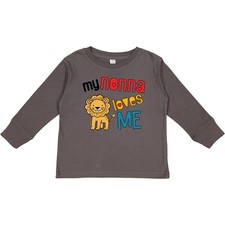 Inktastic My Nonna Loves Me Lion Grandson Toddler Long Sleeve T-Shirt Zoo Jungle