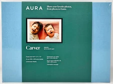 Aura Carver Digital Picture Frame 10.5" Landscape Gravel w/White Mat Model AF900
