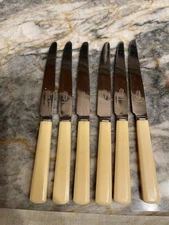 1940's Set of 6 Mappin & Webb Sheffield signed Stainless Steel Knives 