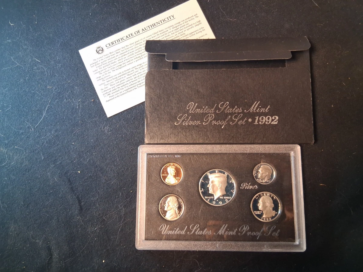 (プルーフ) アメリカ合衆国　プレミア シルバープルーフセット　1992 アメリカ】シルバープルーフセット 5枚組 1992［C-0000781