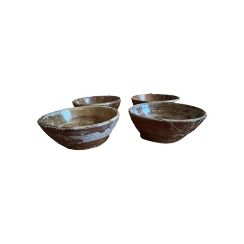 Wooden Bowls Made In India Unbranded Set of 4 Brown Stackable 5” Round 2” High - Picture 2 of 3