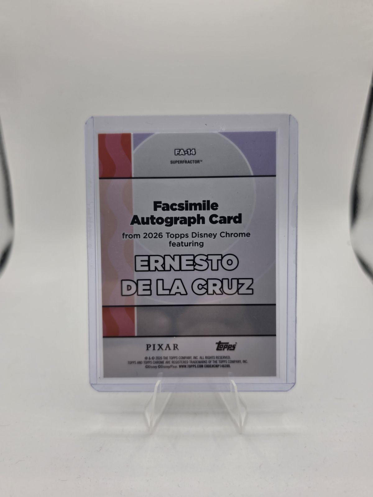 2026 Topps Chrome Disney - Facsimile Auto Ernesto De La Cruz 1/1 Superfractor view 6