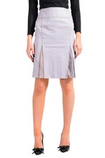 Gianfranco Ferre Women's Purple 100 Leather Pencil Skirt US S IT 40