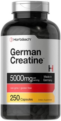 Horbaach German Creatine Monohydrate | 5000mg | 250 Powder Capsules | Non-GMO...