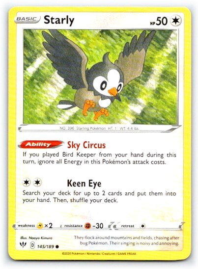 Starly 145/189 ~ English Near Mint