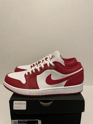 Air Jordan 1 Low Gym Red White Men's Sneakers Retro Basketball Shoes Size 9.5