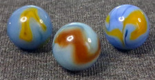 Vintage Alley Agate Set Of 3 Swirl Marbles 5/8" - All Mint Condition 526160