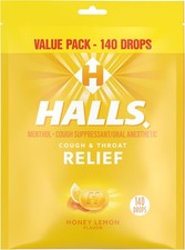 Halls Honey Lemon Cough Drops, 140 CT- 2 pack