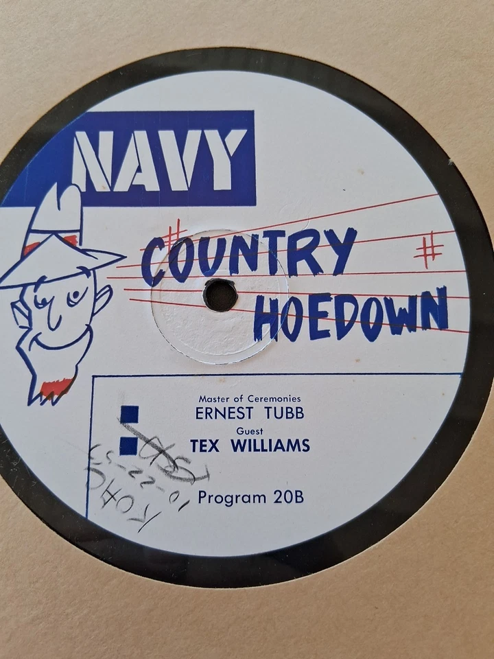 Vintage 16" Transcription Vinyl TEX WILLIAMS & TEX RITTER Super Rare NAVY... - Image 2 of 4