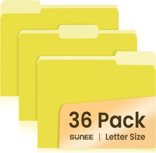File Folders, 36 Pack Manilla Folders 8.5 x 11, Colored File Folders Home Office