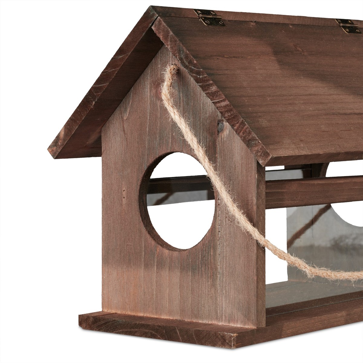 Mangiatoia Uccelli A Forma Di Ghianda - Metallico Marrone 18x14 Cm Per Giardino - Foto 2